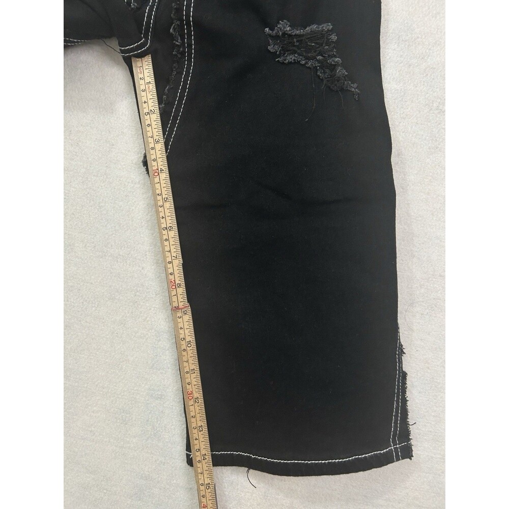 Nova Kids Black Contrast Stitch Distressed Wide Leg Jeans Girls Size 5 G61063 - Picture 6 of 8